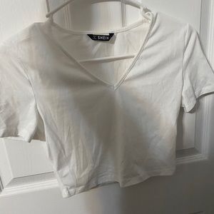 SHEIN white cropped tee